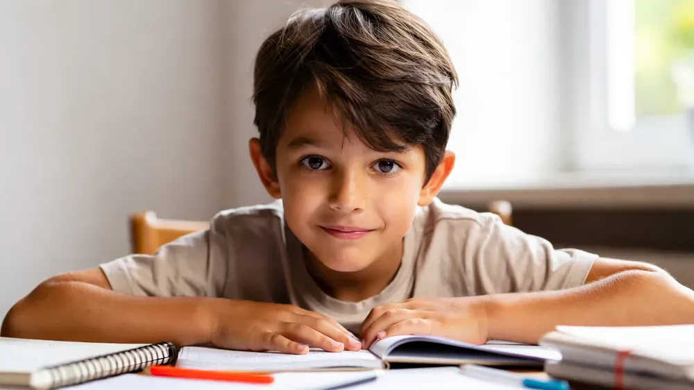 Konzentriertes, motiviertes Kind beim Lernen – Superlearning mit Kinderhypnose Augsburg