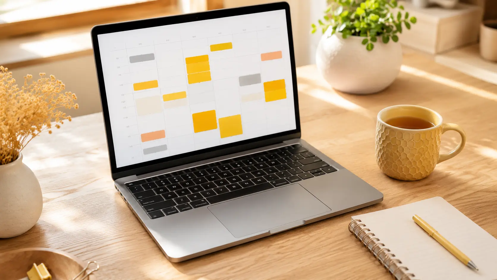 MindBooking: Wochenkalender mit Terminen auf dem Laptop