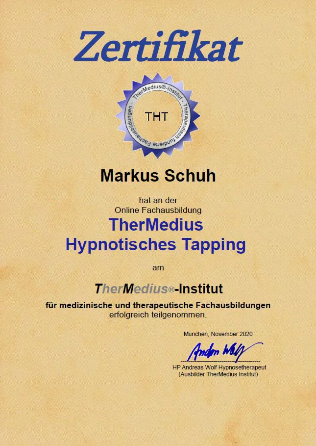 Zertifikat Hypnotisches Tapping