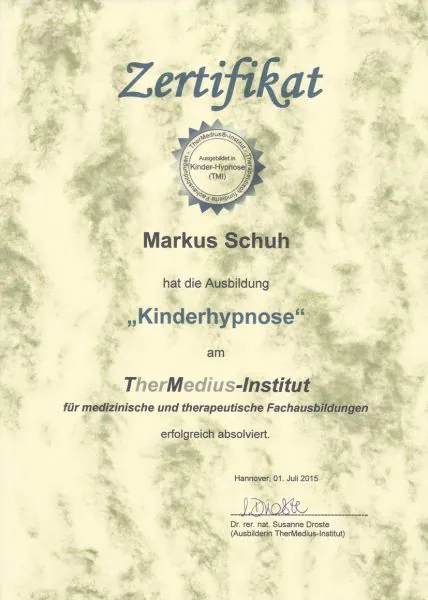 Zertifikat Kinderhypnose